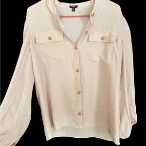 Express Light Pink Blouse with Gold Buttons